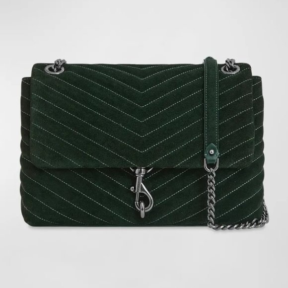 NWT Rebecca Minkoff Edie Medium Shoulder Bag Bottle Green Gunmetal HW AUTHENTIC